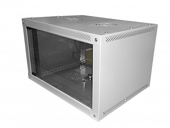 Netko Шкаф настенный 9U серия NOP3 (600х451x502), передняя дверь стекло, разборный, серый 