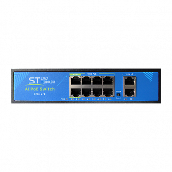 Space Technology ST-S813POE (2M/150W/АB/2BT) PRO Коммутатор Space Technology ST-S813POE (2M/150W/АB/2BT) PRO Коммутатор
