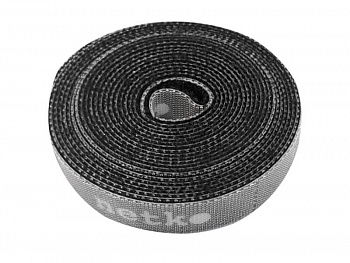 Netko Лента-липучка многоразовая 14,5мм*3м, с насечками для отрыва (каждые 2 см), черная Optima