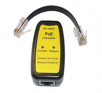 Netko Кабельный тестер RJ45, PoE 802.3af, 2 LED индикатора, черный