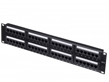 Netko Патч-панель UTP, 19", 48 портов RJ45, cat.6, 2U, Krone Type, "L"