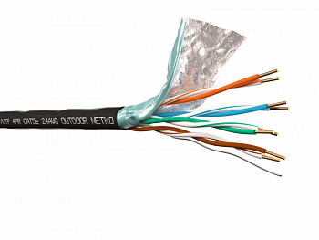 Netko Кабель F/UTP4 (FTP4) cat.5e, 4 пары 24 AWG BC, одножильный, экранированный, для наружных работ Netko Кабель F/UTP4 (FTP4) cat.5e, 4 пары 24 AWG BC, одножильный, экранированный, для наружных работ
