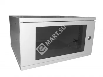 Netko Шкаф настенный 19" 5U серия COMPACT (530х450х279), передняя дверь стекло, серый