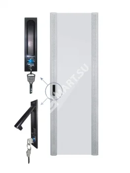 Netko Дверь для шкафа серии Expert 27U Ширина 600, стеклянная, серая